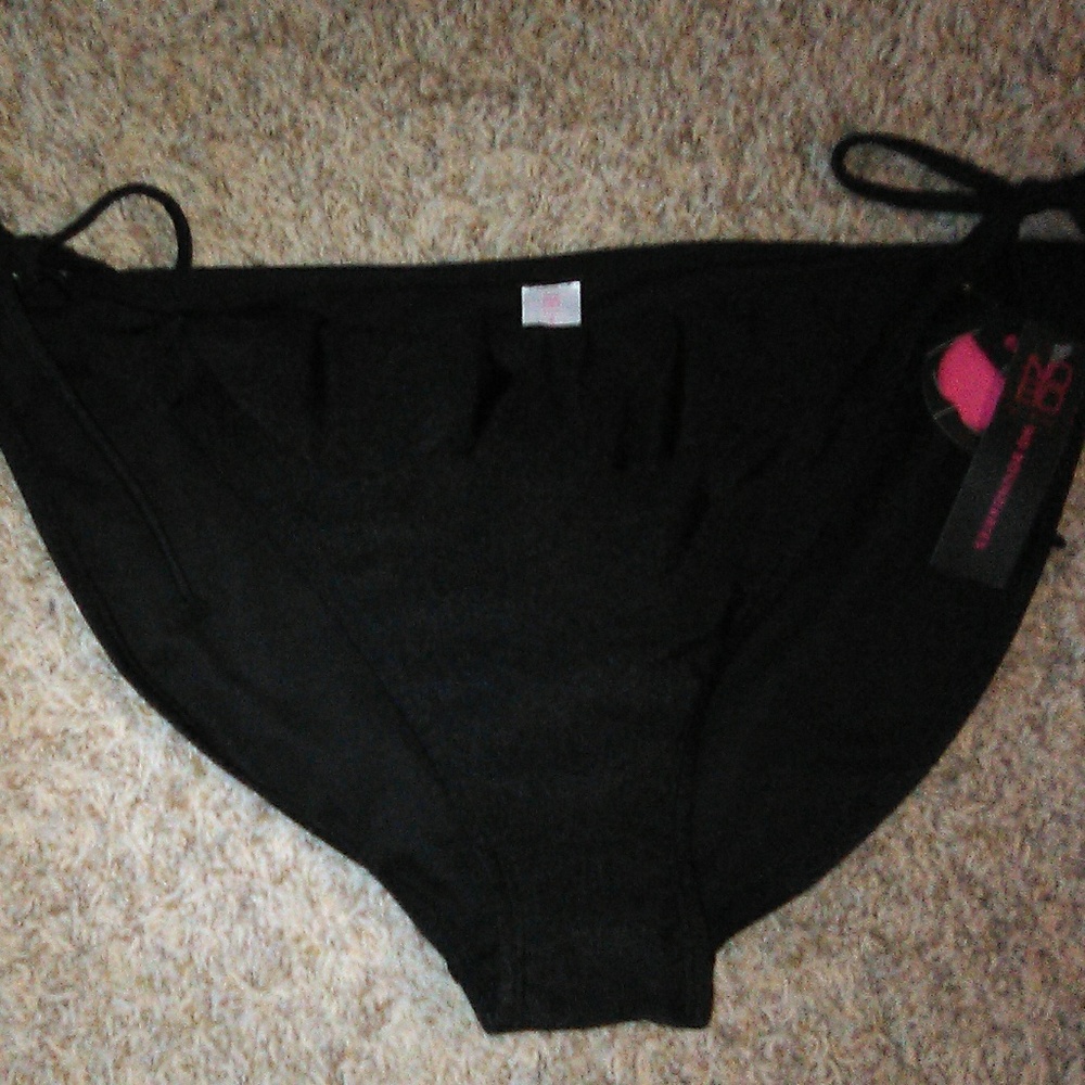 Black bikini bottom with front ruffle